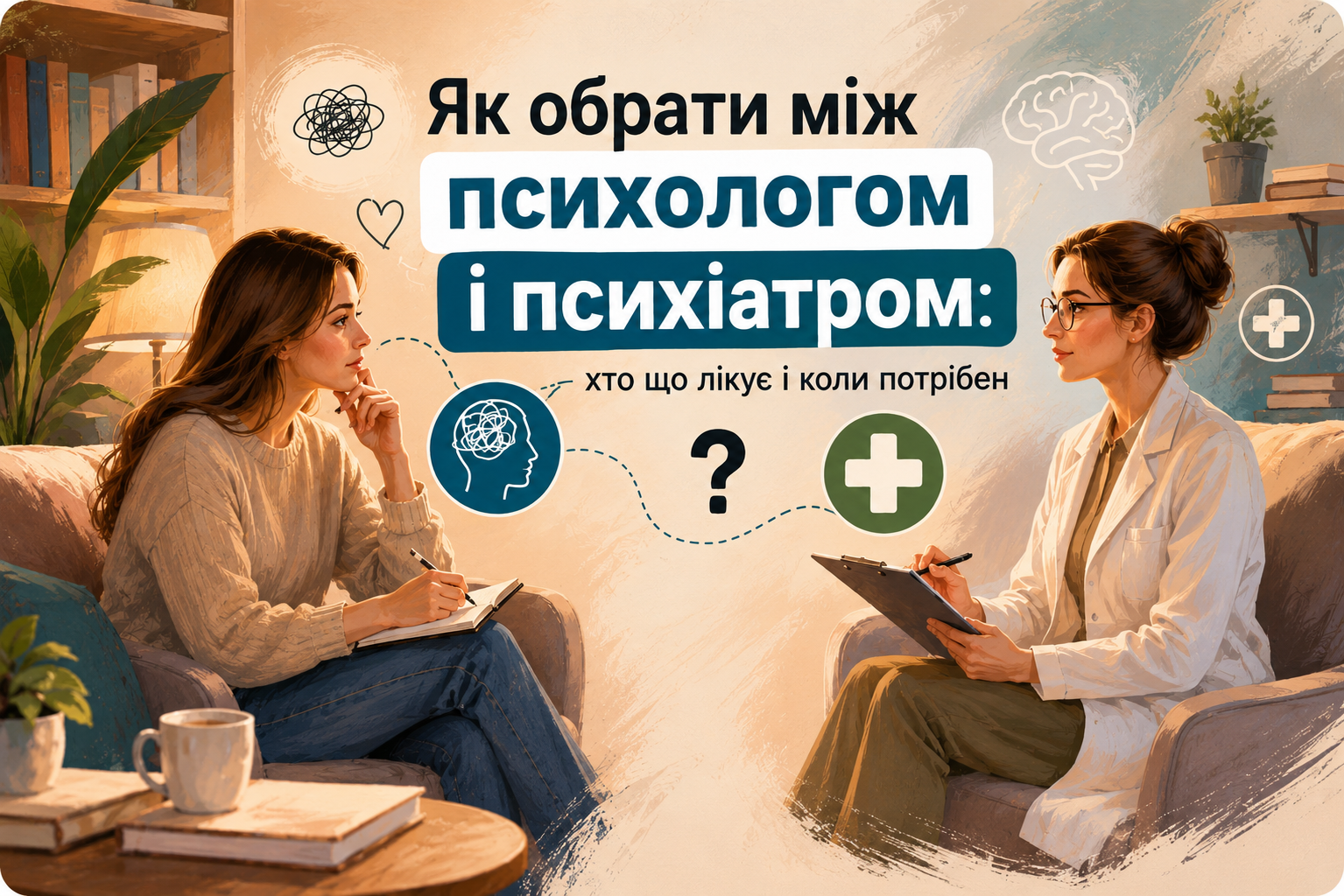 Як обрати між психологом і психіатром: хто що лікує і коли потрібен